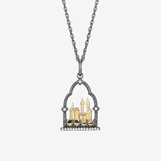 Harry Potter (F / Si2) Womens Diamond Accent Lab Grown White Diamond 14K Two Tone Gold Over Silver 16 Inch Pendant Necklace