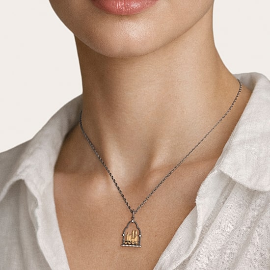 Harry Potter (F / Si2) Womens Diamond Accent Lab Grown White Diamond 14K Two Tone Gold Over Silver 16 Inch Pendant Necklace