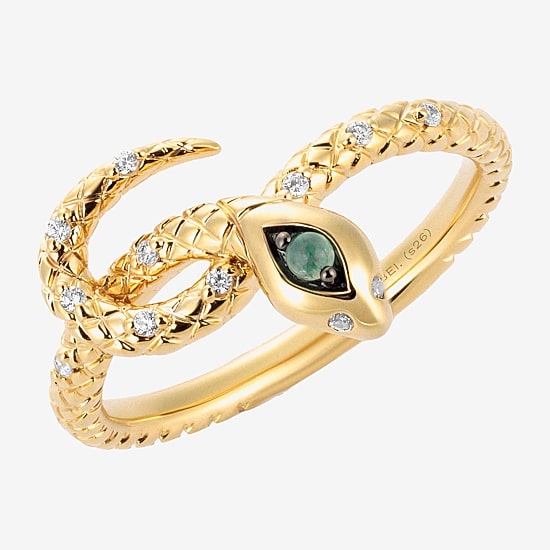 Harry Potter (F/Si2) Womens Lab Grown Diamond Accent Genuine Green Aventurine 14K Gold Over Silver Cocktail Ring