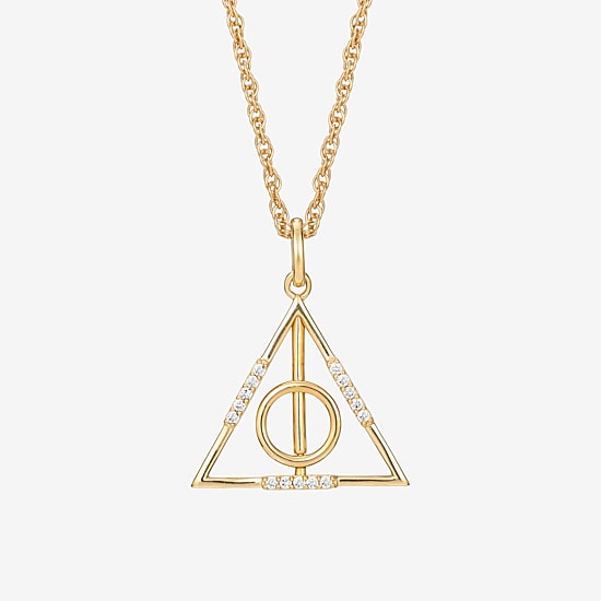 Harry Potter (F / Si2) Womens 1/10 CT. T.W. Lab Grown White Diamond 14K Gold Over Silver 16 Inch Pendant Necklace