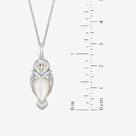 Harry Potter (F / Si2) Womens Diamond Accent Genuine White Mother Of Pearl 14K Two Tone Gold Over Silver 16 Inch Pendant Necklace