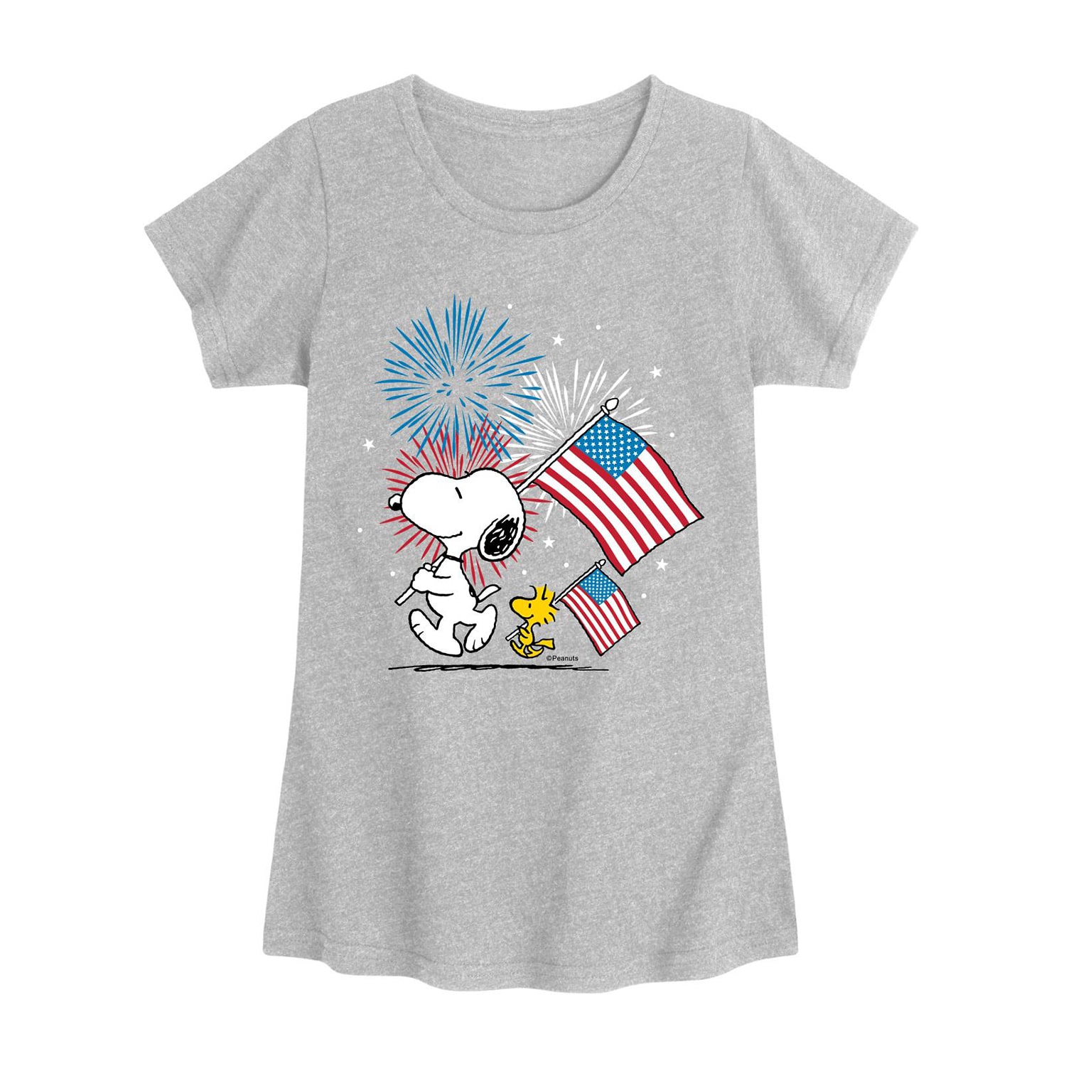 Little & Big Kid Girls Crew Neck Short Sleeve Regular Fit Peanuts Snoopy Graphic T-Shirt