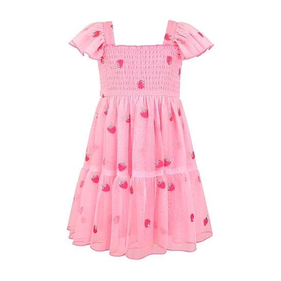 Lilt Little Girls Short Sleeve Flutter A-Line Dress