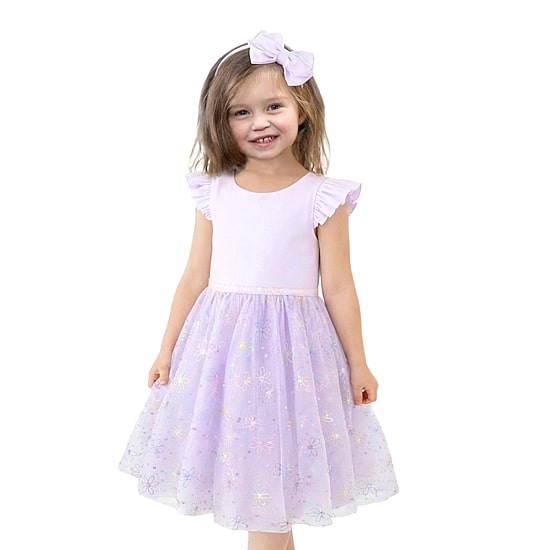 Lilt Little Girls Flutter Sleeveless A-Line Dress