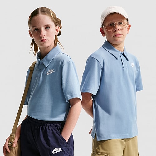 Nike Club Big Kid Unisex Short Sleeve Regular Fit Polo Shirt In Blue