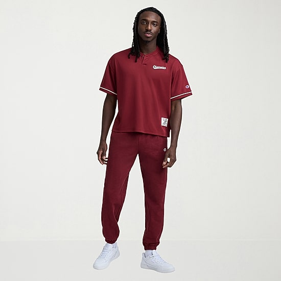 Champion Mens Short Sleeve Regular Fit Henley Shirt