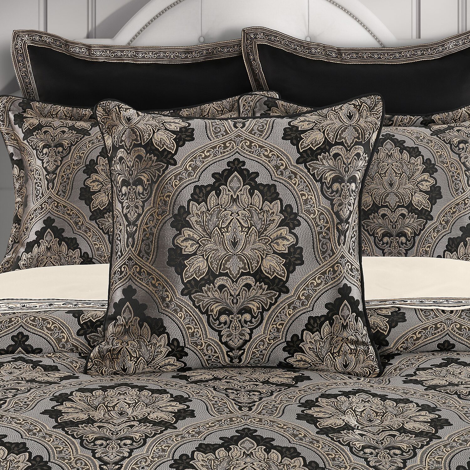 Five Queens Court Hawthorne Square Throw Pillow