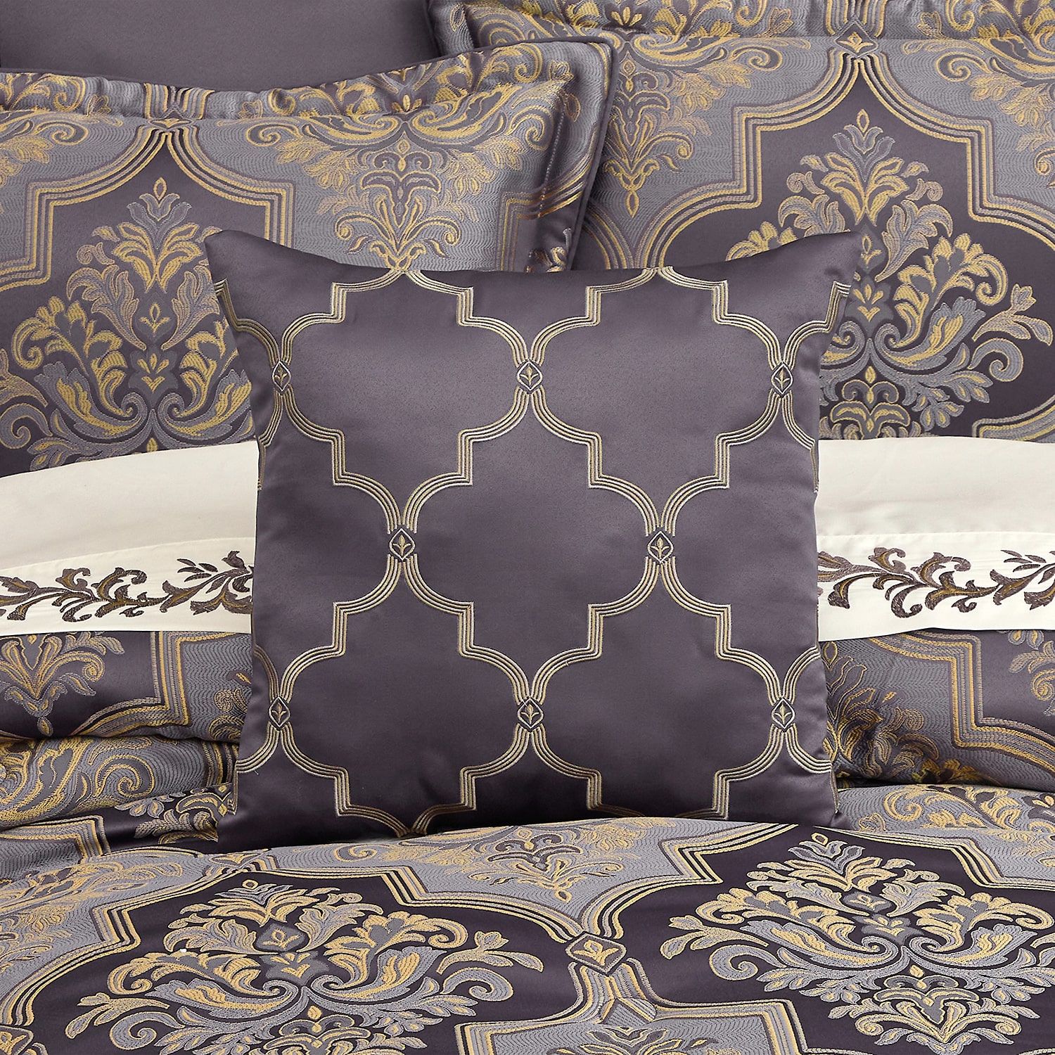 Five Queens Court Millbrook Square Throw Pillow