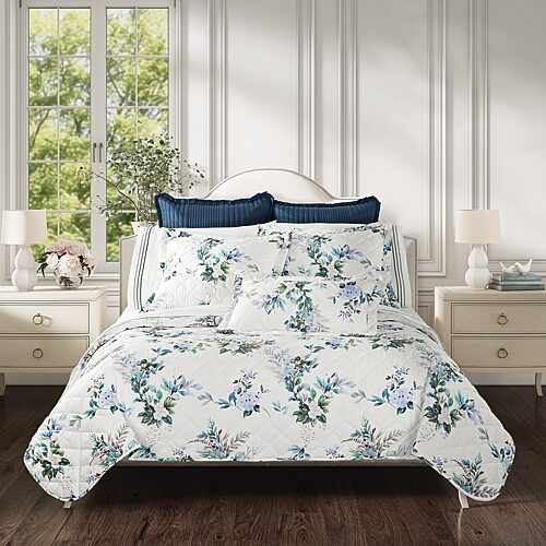 Piper & Wright Meadow Floral 3-Pc. Quilt Set, Full/Queen - White