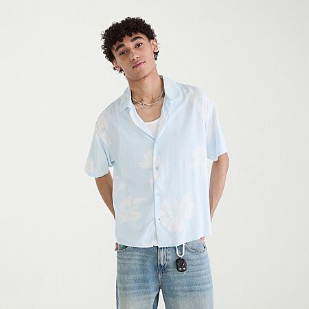 jcpenney stafford short sleeve dress shirts Stafford Button Front Mens Short Sleeve Regular Fit Button-Down Shirt,  Color: Faded Blue Htr