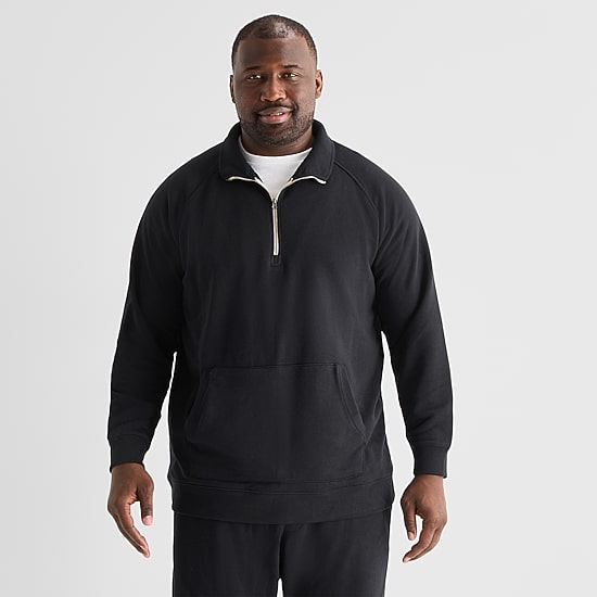 Xersion Mens Long Sleeve Active Big and Tall Quarter-Zip Pullover