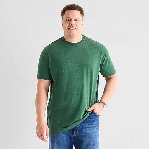 St. John's Bay Super Soft Mens Crew Neck Short Sleeve Quick Dry Big And Tall T-shirt In Green