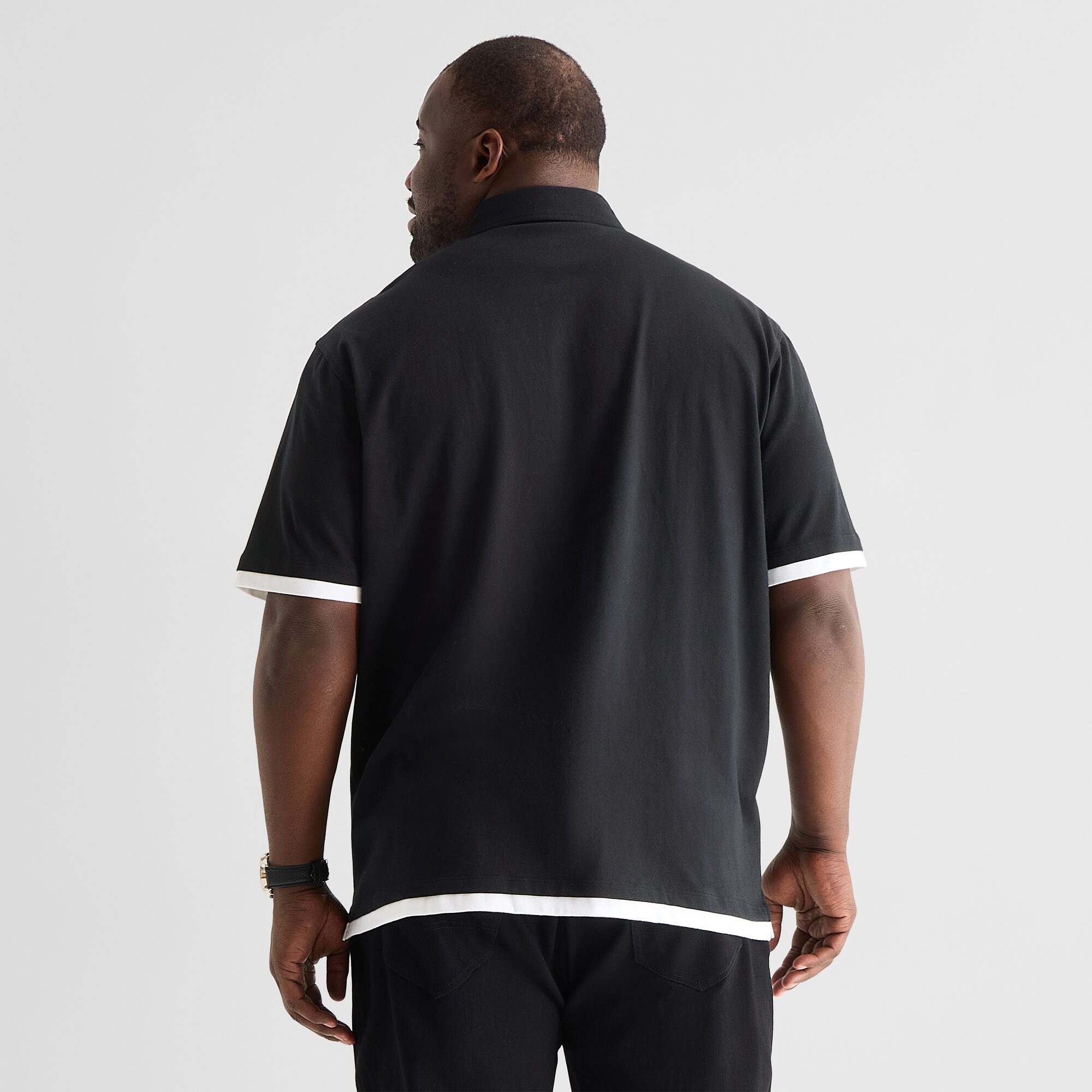 Shaquille O'Neal XLG™ Mens Short Sleeve Regular Fit Big and Tall Button-Down Shirt