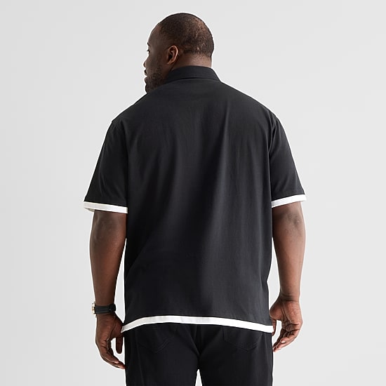 Shaquille O'Neal XLG™ Mens Short Sleeve Regular Fit Big and Tall Button-Down Shirt