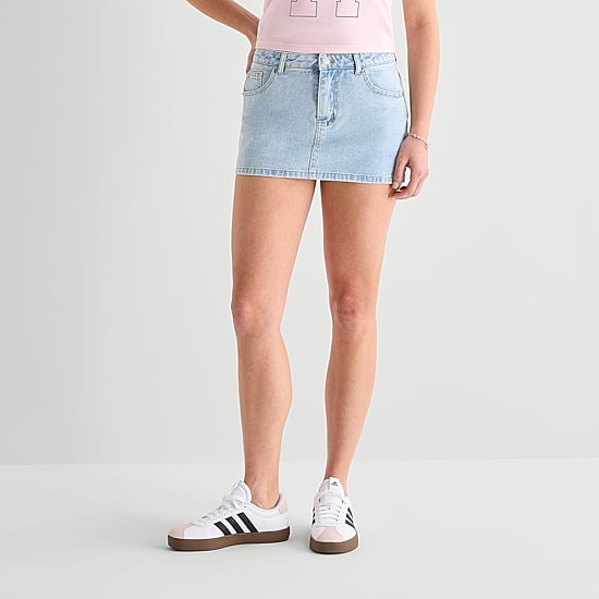 Forever 21 Womens Juniors Mid Rise Denim Skirt