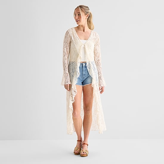 Forever 21 Womens Juniors Long Sleeve Button Cardigan