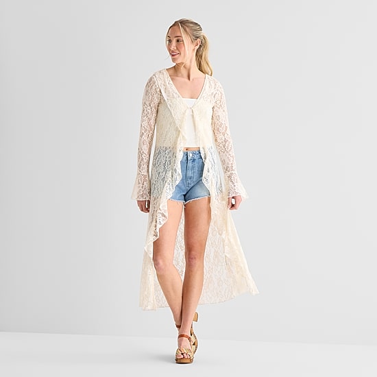 Forever 21 Womens Juniors Long Sleeve Button Cardigan