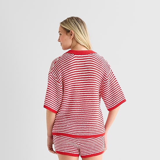 Forever 21 Womens Juniors Elbow Sleeve Polo Shirt