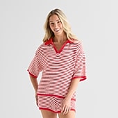 Forever 21 Womens Juniors Elbow Sleeve Polo Shirt