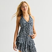 Arizona Womens Juniors Halter Neck Sleeveless Tank Top