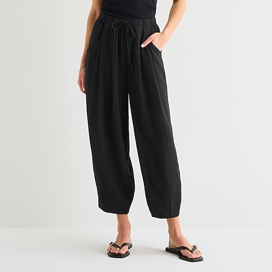 A.N.A Womens Linen Ankle Balloon Pant