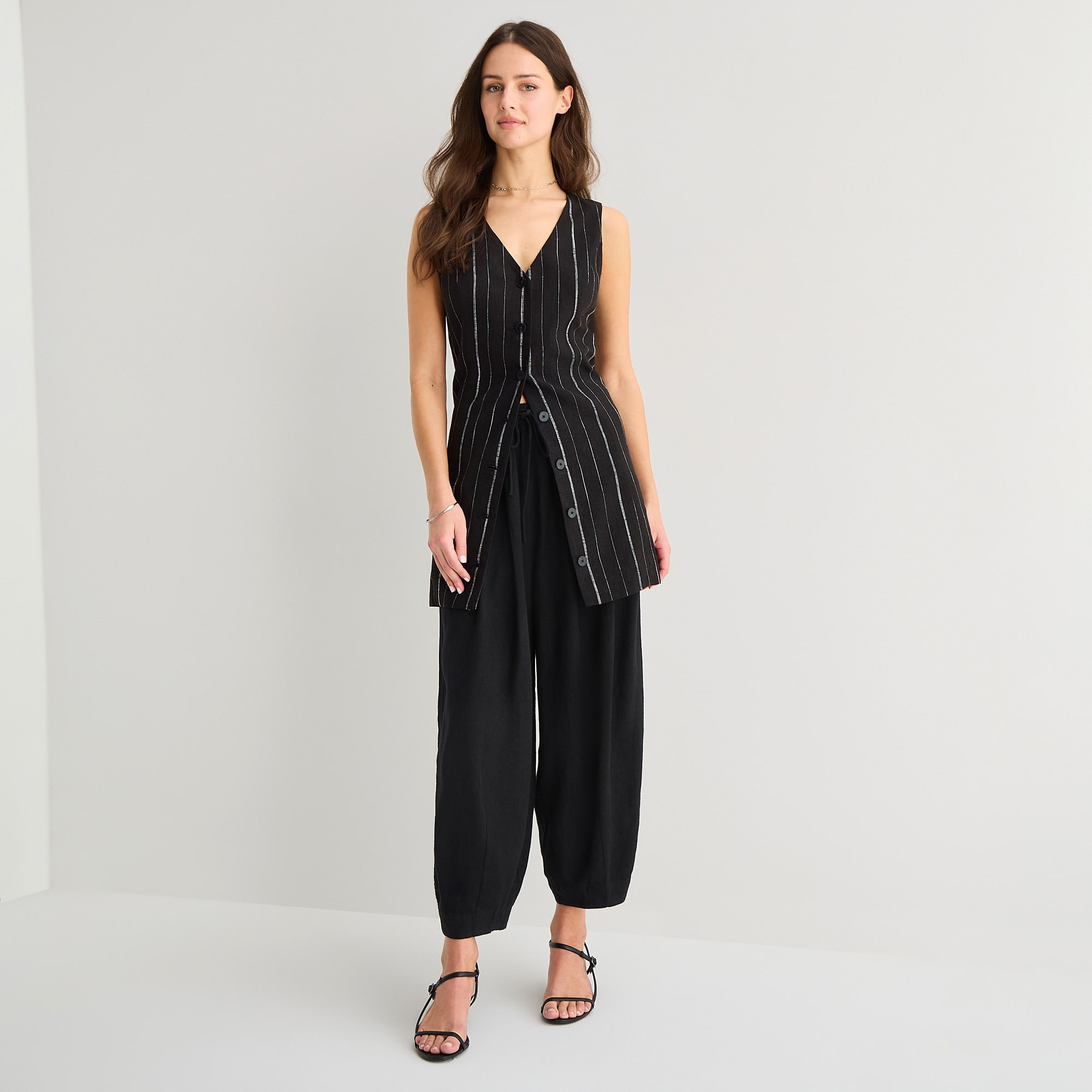 a.n.a Womens Linen Ankle Balloon Pant