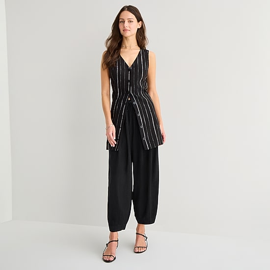 A.N.A Womens Linen Ankle Balloon Pant
