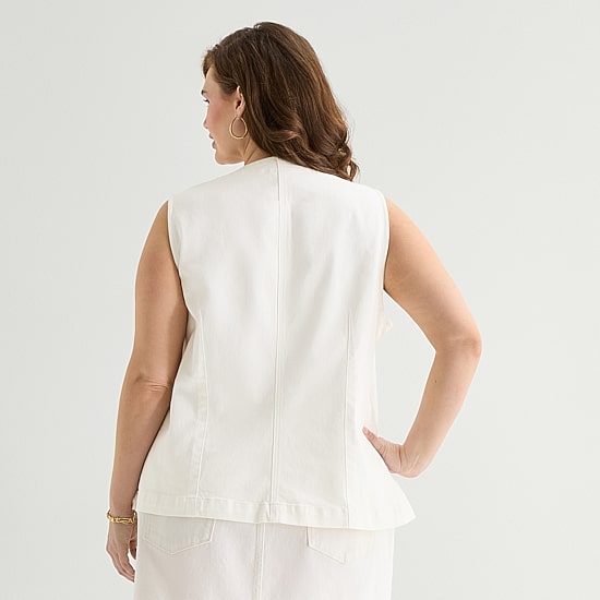 A.N.A Womens Plus Round Neck Sleeveless Vest