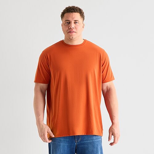 St. John's Bay Super Soft Mens Crew Neck Short Sleeve Quick Dry Big And Tall T-shirt In Orange