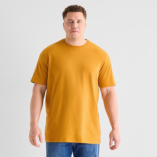 St. John's Bay Super Soft Mens Crew Neck Short Sleeve Quick Dry Big And Tall T-shirt In Yellow
