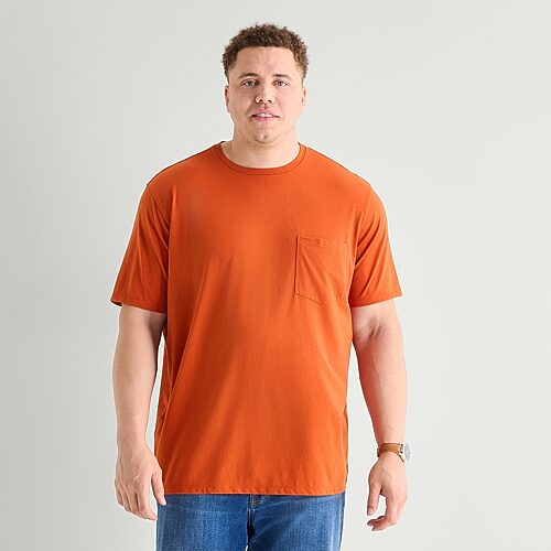 St. John's Bay Super Soft Pocket Mens Crew Neck Short Sleeve Quick Dry Big And Tall T-shirt In Orange