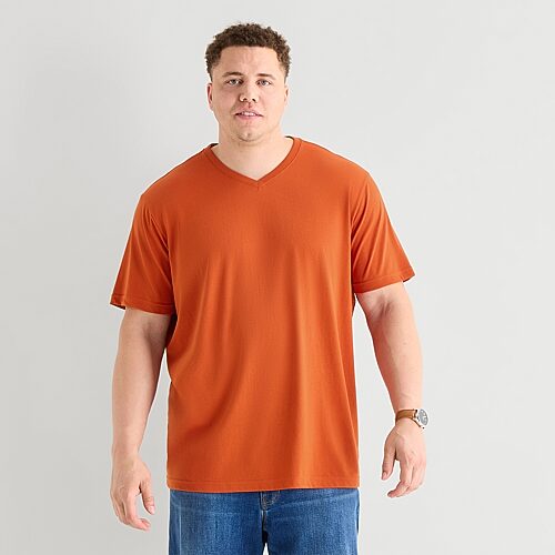 St. John's Bay Super Soft Mens V Neck Short Sleeve Quick Dry Big And Tall T-shirt In Orange