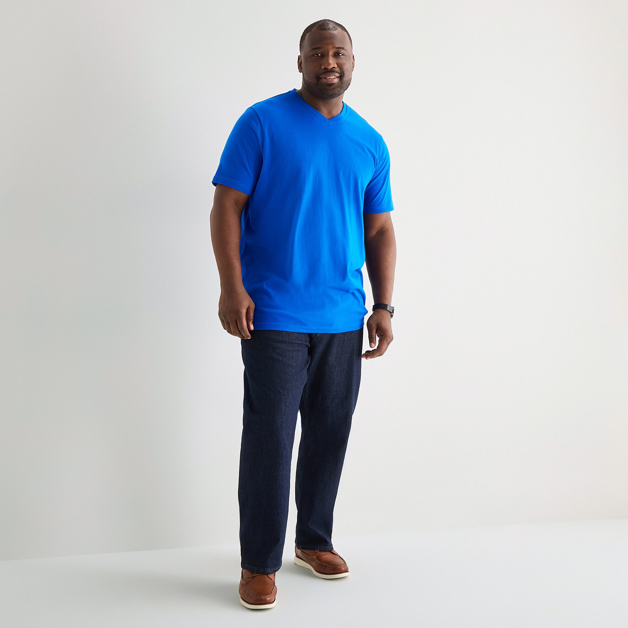 St. John's Bay Super Soft Mens V Neck Short Sleeve Quick Dry Big and Tall T-Shirt