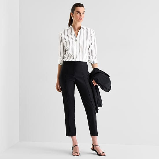 Worthington Womens Cuffed Long Sleeve Regular Fit Poplin Button-Down Shirt