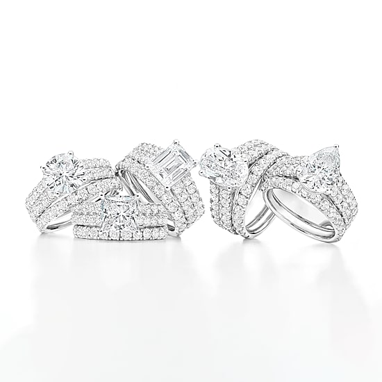 Signature By Modern Bride (H-I / Si1-Si2) Womens 5 CT. T.W. Lab Grown White Diamond 14K Gold Round Bridal Set