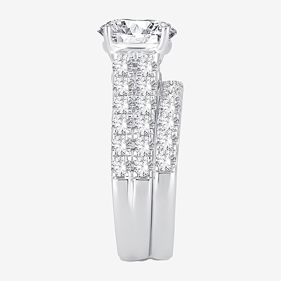 Signature By Modern Bride (H-I / Si1-Si2) Womens 5 CT. T.W. Lab Grown White Diamond 14K Gold Round Bridal Set