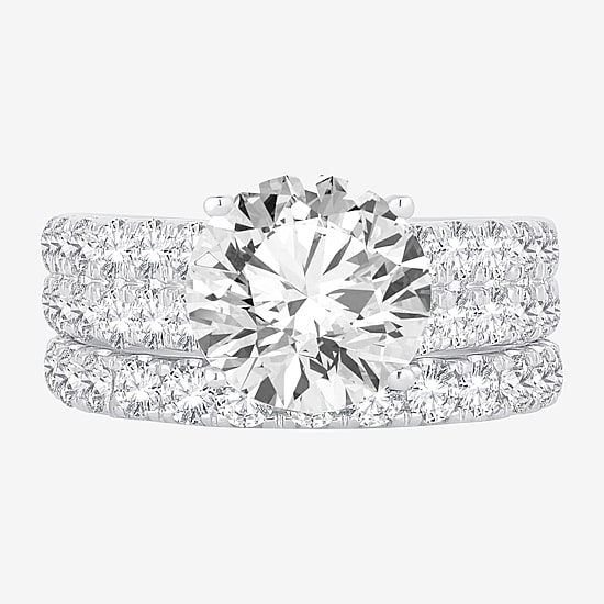 Signature By Modern Bride (H-I / Si1-Si2) Womens 5 CT. T.W. Lab Grown White Diamond 14K Gold Round Bridal Set