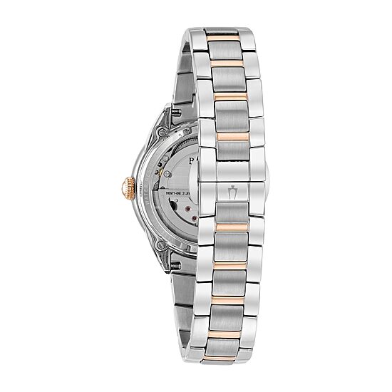 Bulova Sutton Womens Automatic Two Tone Bracelet Watch 98p170