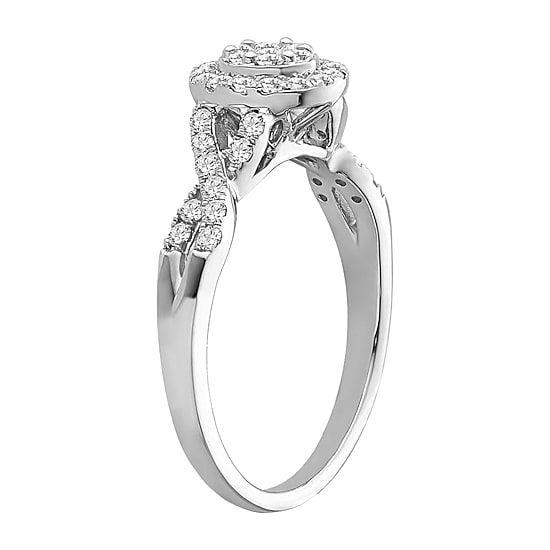 Womens 1/2 CT. Natural White Diamond 10K Gold Round Bridal Set