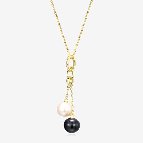 Womens White Cultured Freshwater Pearl 18K Gold Over Silver 18 Inch Pendant Necklace