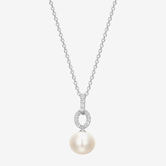 Womens White Cultured Freshwater Pearl Sterling Silver 2-pc. Jewelry Set