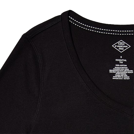 St. John's Bay Womens Easy-on + Easy-off V Neck 3/4 Sleeve Adaptive T-Shirt