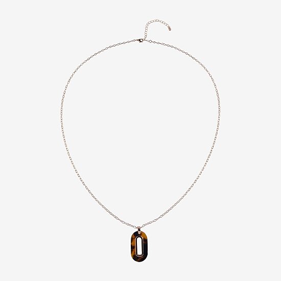 Mixit Tortoise Womens 32 Inch Pendant Necklace