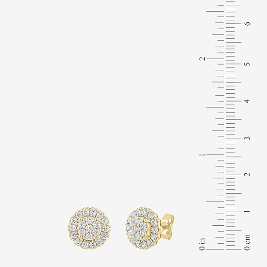 Diamond Blossom (G,Si2) 1 CT. T.W. Lab Grown White Diamond 10K Gold 11mm Round Stud Earrings