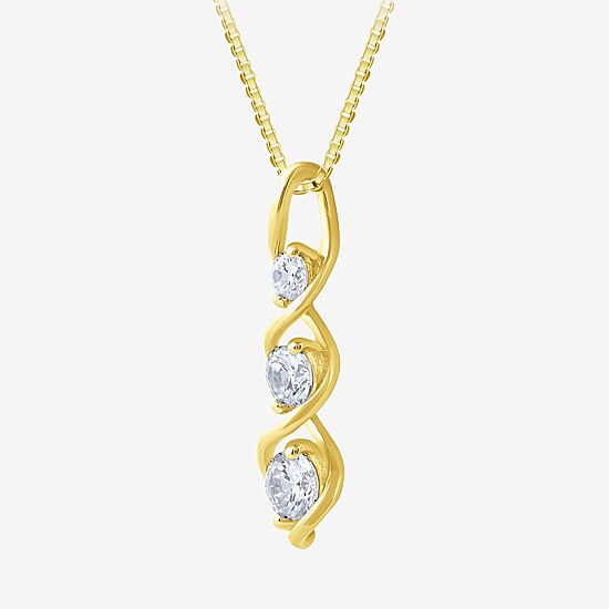 (Si2/ G) Womens 1/2 CT. T.W. Lab Grown White Diamond 10K Gold 18 Inch Pendant Necklace