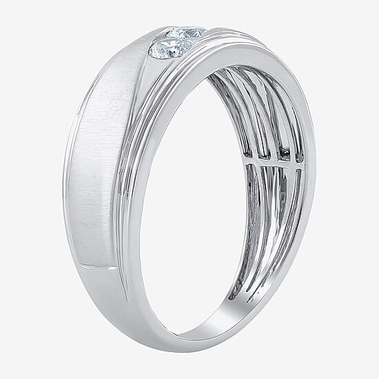 (G / Si2) Mens 1/2 CT. T.W. Lab Grown White Diamond 10K Gold Wedding Engagement Ring
