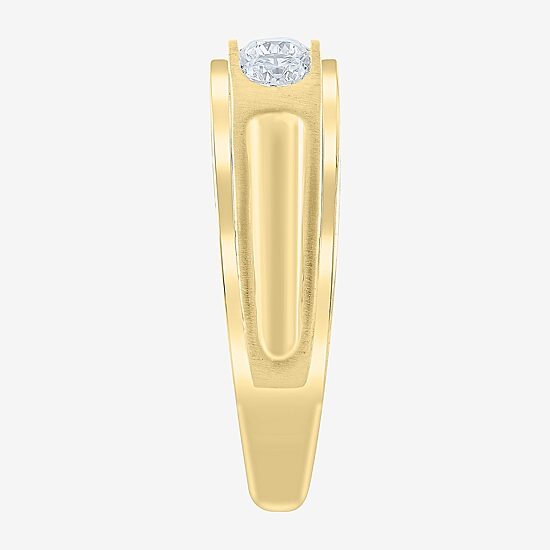 (G / Si2) Mens 1/2 CT. T.W. Lab Grown White Diamond 10K Gold Wedding Engagement Ring