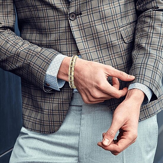 Mens 10K Gold Link Bracelet