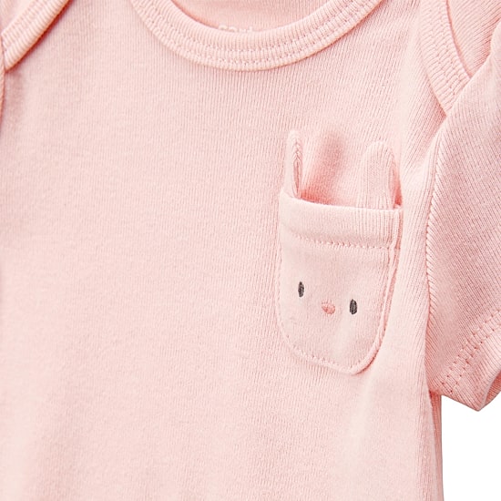 Carter's Baby Girls Round Neck Short Sleeve Rib 5-pc. Bodysuit