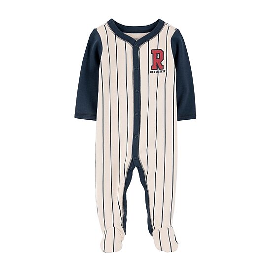 Carter's Baseball Baby Boys Striped Sleep and Play